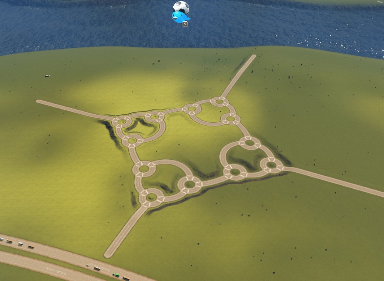 Мод Roundabout Builder - кольцевые развязки для Cities Skylines